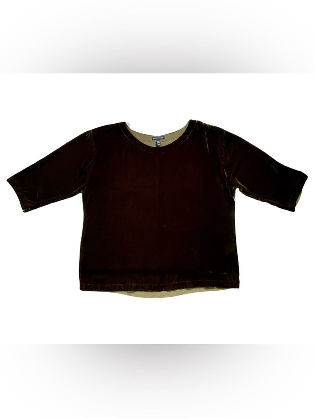 Eileen Fisher Velvet Silk Blend Top Size Medium - Picture 2 of 5